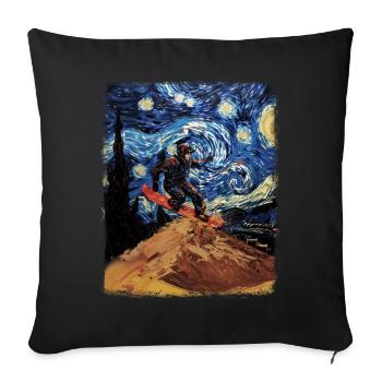 Sandboarding Sandboard Starry Night Painting - Sofa pillowcase 17,3'' x 17,3'' (45 x 45 cm) - black - Front