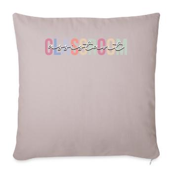 Assistant(e) de classe, enseignant(e), assistant(e) d’école, - Housse de coussin décorative 45 x 45 cm - taupe clair - Devant