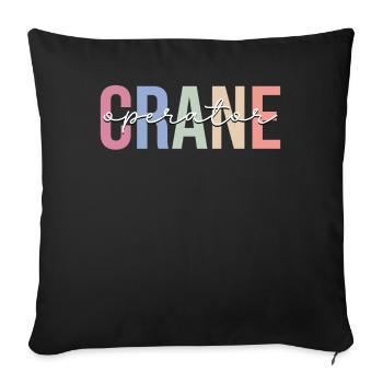 Crane operator Crane operator Construction HEO - Sofa pillowcase 17,3'' x 17,3'' (45 x 45 cm) - black - Front