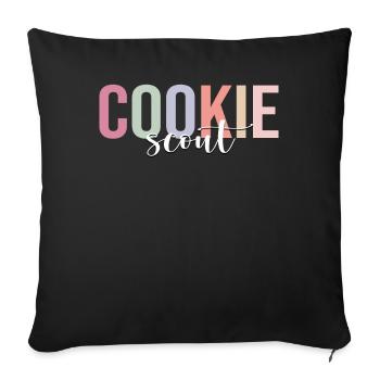 Cookie Scout Girl Scout Cookie Merchant - Sofa pillowcase 17,3'' x 17,3'' (45 x 45 cm) - black - Front