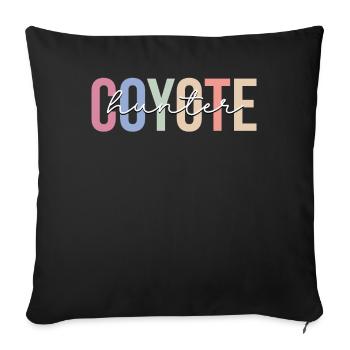 Chasseurs de coyotes Chasse au coyote - Housse de coussin décorative 45 x 45 cm - noir - Devant