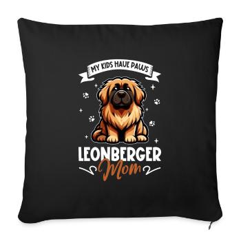 Maman Leonberger - Housse de coussin décorative 45 x 45 cm - noir - Devant