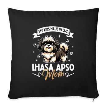 Lhasa Apso Mama - Sofakissenbezug 45 x 45 cm - Schwarz - Vorne