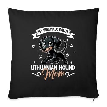 Litauische Bracke Mama - Sofakissenbezug 45 x 45 cm - Schwarz - Vorne