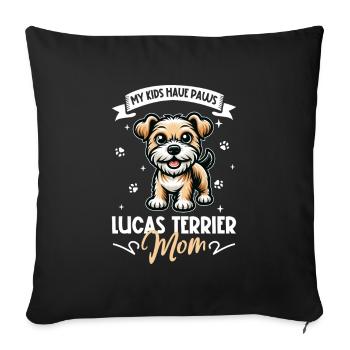 Lucas Terrier Maman - Housse de coussin décorative 45 x 45 cm - noir - Devant