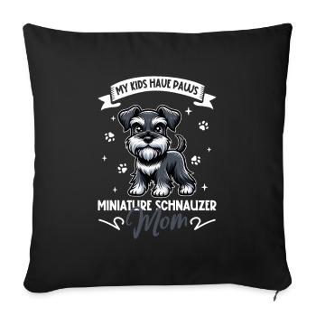 Maman Schnauzer nain - Housse de coussin décorative 45 x 45 cm - noir - Devant