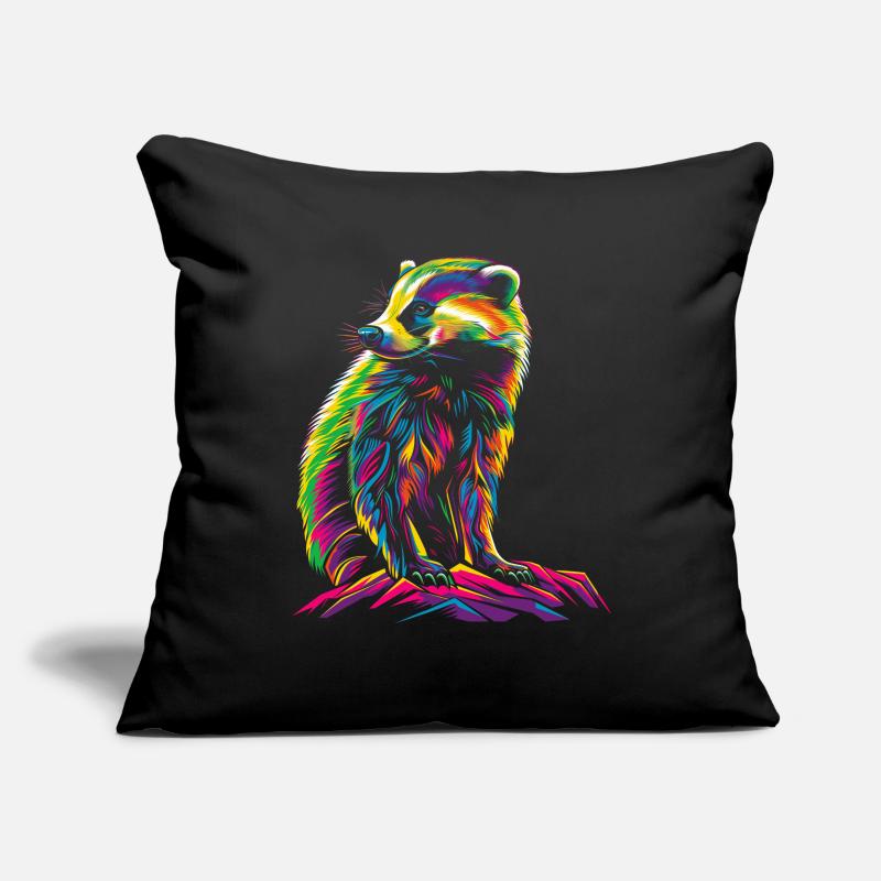 Honey Badger Ratel Popart Sofa pillowcase 17,3'' x 17,3'' (45 x 45 cm)