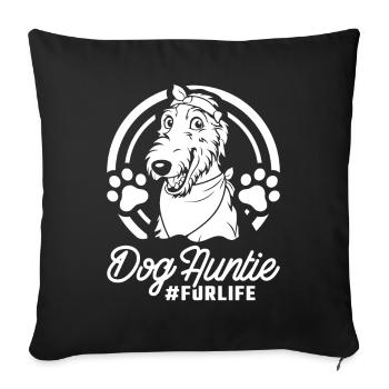 Irish Wolfhound Dog Aunt For Life - Sofa pillowcase 17,3'' x 17,3'' (45 x 45 cm) - black - Front