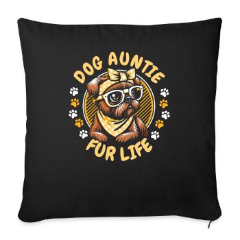 Bruxelles Griffon Chien Tante Pour La Vie - Housse de coussin décorative 45 x 45 cm - noir - Devant