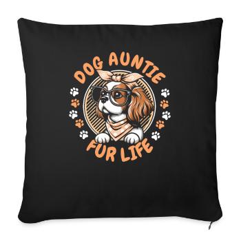 King Charles Cavalier Dog Aunt For Life - Sofa pillowcase 17,3'' x 17,3'' (45 x 45 cm) - black - Front