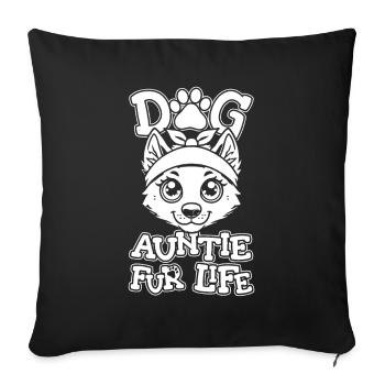 Husky sibérien chien tante pour la vie - Housse de coussin décorative 45 x 45 cm - noir - Devant