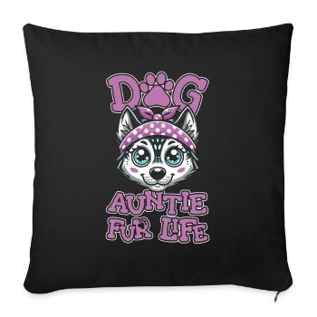 Husky sibérien chien tante pour la vie - Housse de coussin décorative 45 x 45 cm - noir - Devant