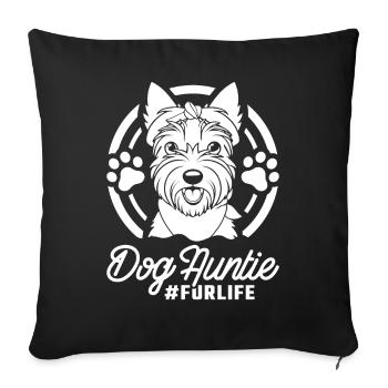 Wheaten Terrier Chien Tante Pour La Vie - Housse de coussin décorative 45 x 45 cm - noir - Devant