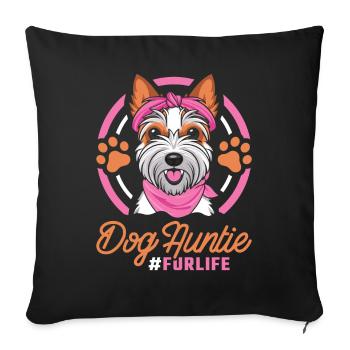 Wheaten Terrier Chien Tante Pour La Vie - Housse de coussin décorative 45 x 45 cm - noir - Devant