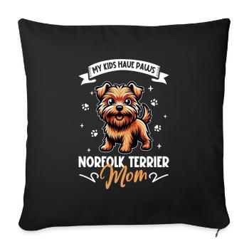 Norfolk Terrier Mom - Sofa pillowcase 17,3'' x 17,3'' (45 x 45 cm) - black - Front