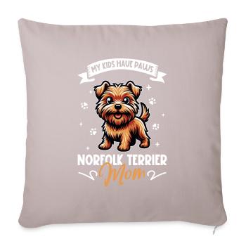Norfolk Terrier Mama - Sofakissenbezug 45 x 45 cm - helles Taupe - Vorne