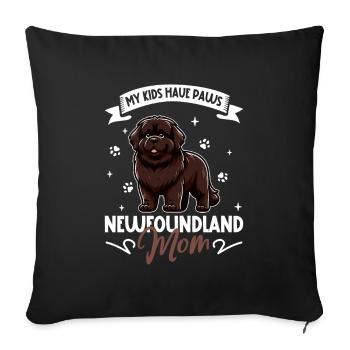 Une maman terre-neuvienne - Housse de coussin décorative 45 x 45 cm - noir - Devant