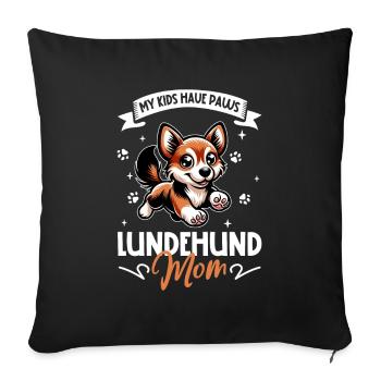 Norvégien Lundehund Mama - Housse de coussin décorative 45 x 45 cm - noir - Devant
