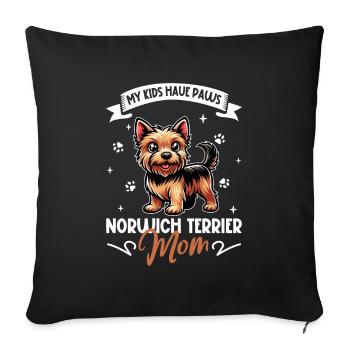 Maman Norwich Terrier - Housse de coussin décorative 45 x 45 cm - noir - Devant