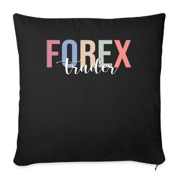 Trader Forex Trading Investisseur en Bourse - Housse de coussin décorative 45 x 45 cm - noir - Devant