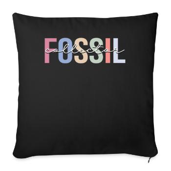 Fossil Collector Paleontology Fossil Hunter Palaean - Sofa pillowcase 17,3'' x 17,3'' (45 x 45 cm) - black - Front
