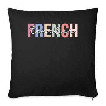 French Teacher Lessons - Sofa pillowcase 17,3'' x 17,3'' (45 x 45 cm) - black - Front