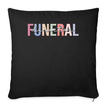 Directeurs de pompes funèbres Dernier intervenant Pompes funèbres Le - Housse de coussin décorative 45 x 45 cm - noir - Devant