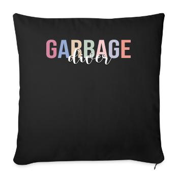 Garbage Diver Container Diving Garbage Collector - Sofa pillowcase 17,3'' x 17,3'' (45 x 45 cm) - black - Front