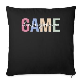 Game Designers Game Developers Game Developers - Sofa pillowcase 17,3'' x 17,3'' (45 x 45 cm) - black - Front