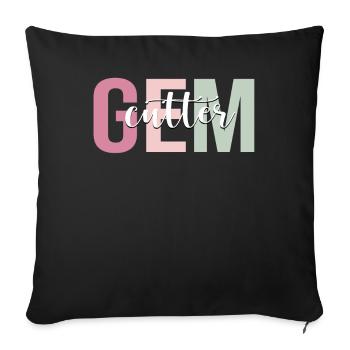 Coupe de coupe-pierres précieuses - Housse de coussin décorative 45 x 45 cm - noir - Devant