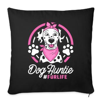 Chien Dalmatien Tante Pour La Vie - Housse de coussin décorative 45 x 45 cm - noir - Devant