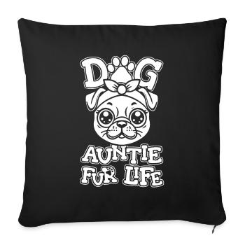 Carlin Chien Chien Tante Pour La Vie - Housse de coussin décorative 45 x 45 cm - noir - Devant
