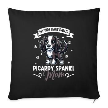 Epagneul Picard Mama - Housse de coussin décorative 45 x 45 cm - noir - Devant