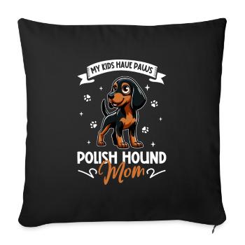 Chien de chasse polonais Mama - Housse de coussin décorative 45 x 45 cm - noir - Devant