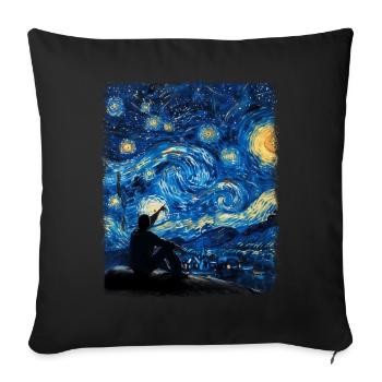 Stargazing Stargazer Astronomy Starry Night Painter - Sofa pillowcase 17,3'' x 17,3'' (45 x 45 cm) - black - Front
