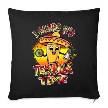 Ich denke, es ist Tequila-Zeit Lustiges Design - Sofakissenbezug 45 x 45 cm - Schwarz - Vorne