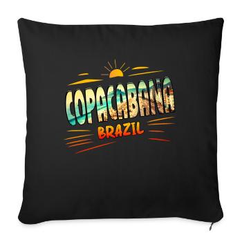 Copacabana Brazil Beach Vibes Travel Souvenir - Sofa pillowcase 17,3'' x 17,3'' (45 x 45 cm) - black - Front