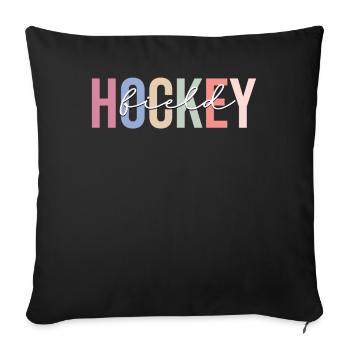 Field hockey player Team coach - Sofa pillowcase 17,3'' x 17,3'' (45 x 45 cm) - black - Front