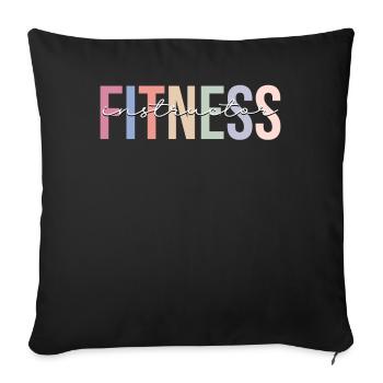 Entraîneurs de fitness Entraîneurs de fitness Gym Workou - Housse de coussin décorative 45 x 45 cm - noir - Devant