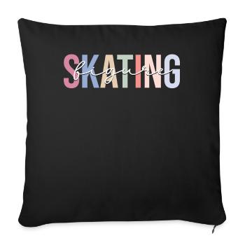 Figure Skating Ice Skating Ice Skaters - Sofa pillowcase 17,3'' x 17,3'' (45 x 45 cm) - black - Front