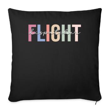 Flight Dispatcher Aviation - Sofa pillowcase 17,3'' x 17,3'' (45 x 45 cm) - black - Front