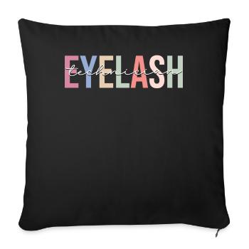 Wimperntechniker Lash Tech - Sofa pillowcase 17,3'' x 17,3'' (45 x 45 cm) - black - Front