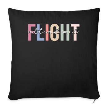 Hôtesse de l’air hôtesse de l’air - Housse de coussin décorative 45 x 45 cm - noir - Devant