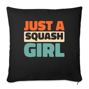 Squash Just A Squash Girl - Sofakissenbezug 45 x 45 cm - Schwarz - Vorne