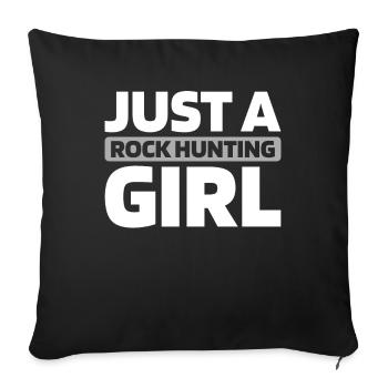 Géologue Collectionneur de pierres Juste une fille chasseuse de roches - Housse de coussin décorative 45 x 45 cm - noir - Devant