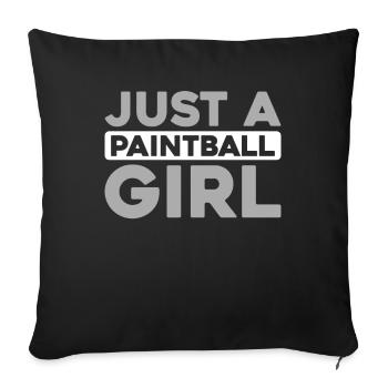 Paintball Juste une fille de paintball - Housse de coussin décorative 45 x 45 cm - noir - Devant