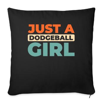 Völkerball juste une fille de ballon chasseur - Housse de coussin décorative 45 x 45 cm - noir - Devant