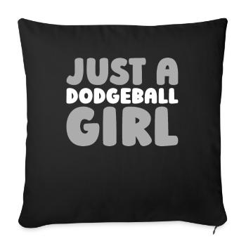 Völkerball juste une fille de ballon chasseur - Housse de coussin décorative 45 x 45 cm - noir - Devant