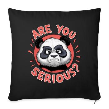 Are You Serious? Grumpy Funny Panda Bear - Sofa pillowcase 17,3'' x 17,3'' (45 x 45 cm) - black - Front