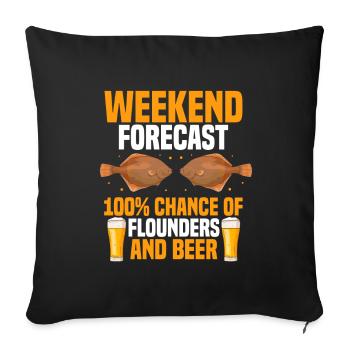 Pêche à la plie - pêcheurs à la ligne Fludern - Housse de coussin décorative 45 x 45 cm - noir - Devant